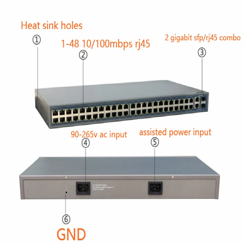 Computer networks unmanaged 48 port network switch with 2 gigabit sfp/rj45 combo uplink