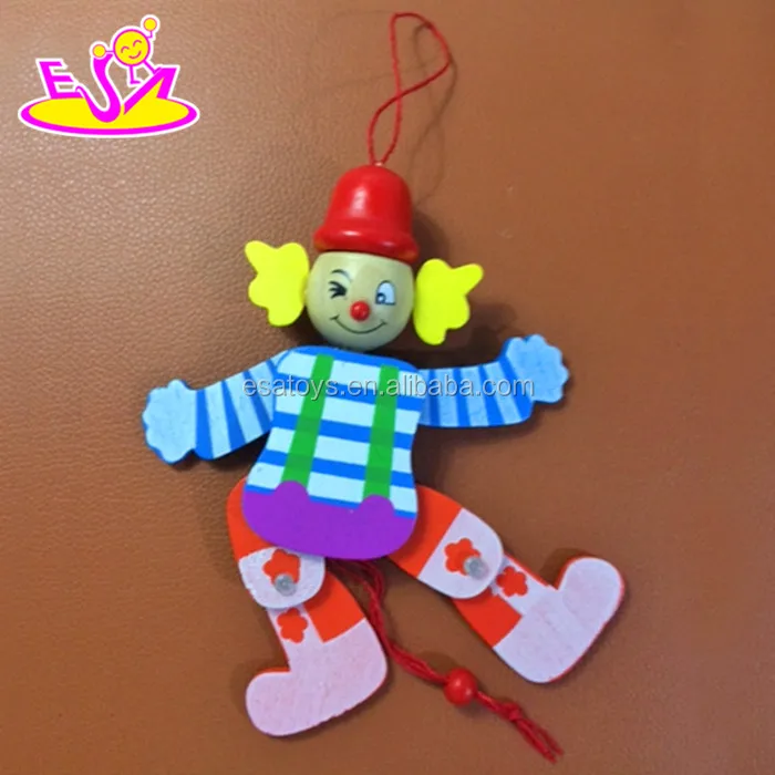 high quality kid wooden cute clown toys,best sale wooden cartoon clown doll toys,cheap toy wooden clown W02A059E