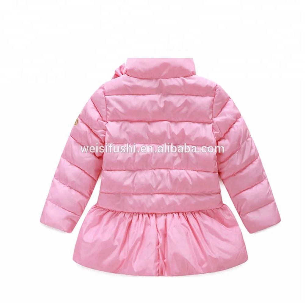 
factory custom made new design light thin kids down jackets fashion little girl outdoor winter coats 