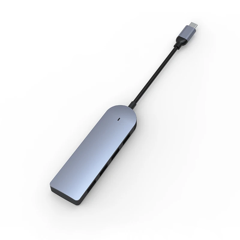 
2019 Hot Multi-function Type C Adapter Hub USB C Hub 4 in 1 Adapter with USB3.0*4 Dock for Home and Office 