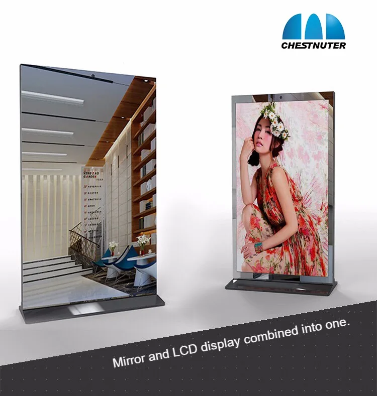 chestnuter 43 inch touch screen kiosk magic mirror lcd display advertising totem for online shopping mall