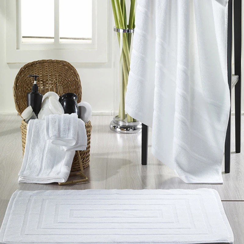 Factory supply customized pure cotton different style bath mat with logo or brand