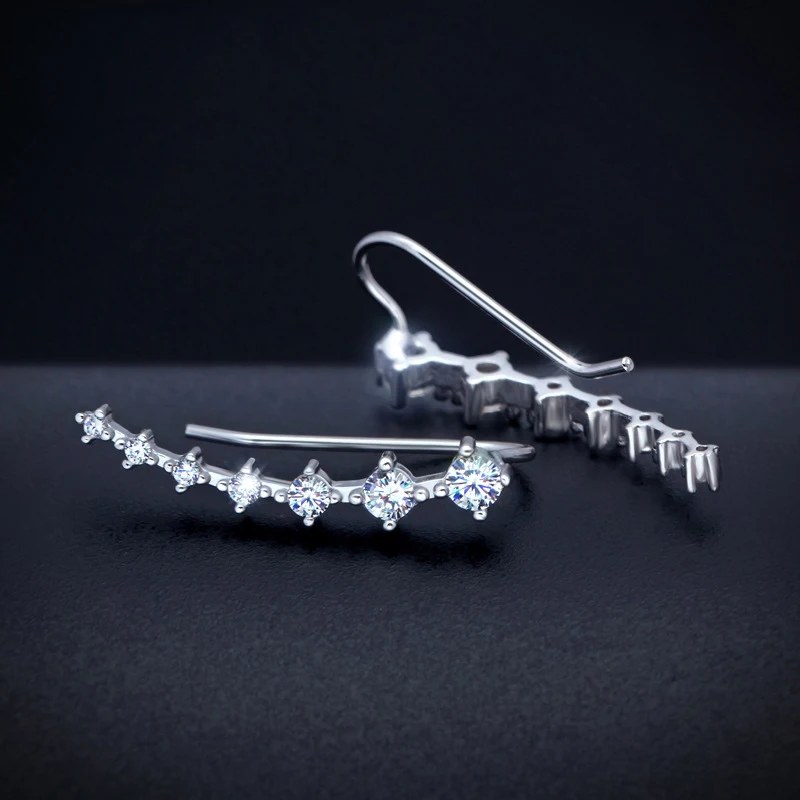 hot sale 2024 style fine silver jewellery clear cubic zircon sterling s925 silver tassel Fashion Korean Earrings For Women