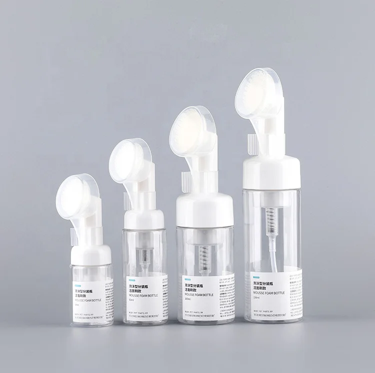 
Stock 150ml PET Foam Pump Dispenser Bottle with Brush Applicator 