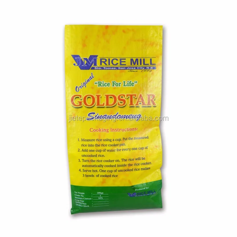 China woven pp poly bags are made by weaving polypropylene for packing 5kg 25kg rice, feed