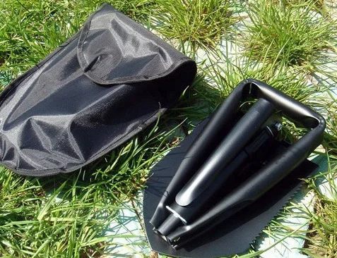 Multifunction Military Folding Shovel with Carrying Pouch Multi Purpose Tactical Army Trench Shovel Survival Steel