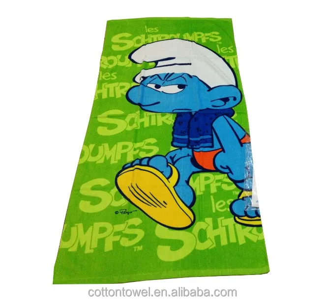 Factory OEM Custom Personalized Logo bath towel Cotton  Cartoon  Printed kids children towel Soft Highly Absorption  Beach Towel