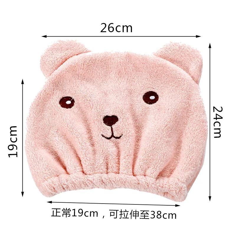 Прямая поставка, детское полотенце из плотного кораллового флиса с мультяшным медведем, сухие волосы из сверхтонкого волокна, супервпитывающая быстросохнущая сумка