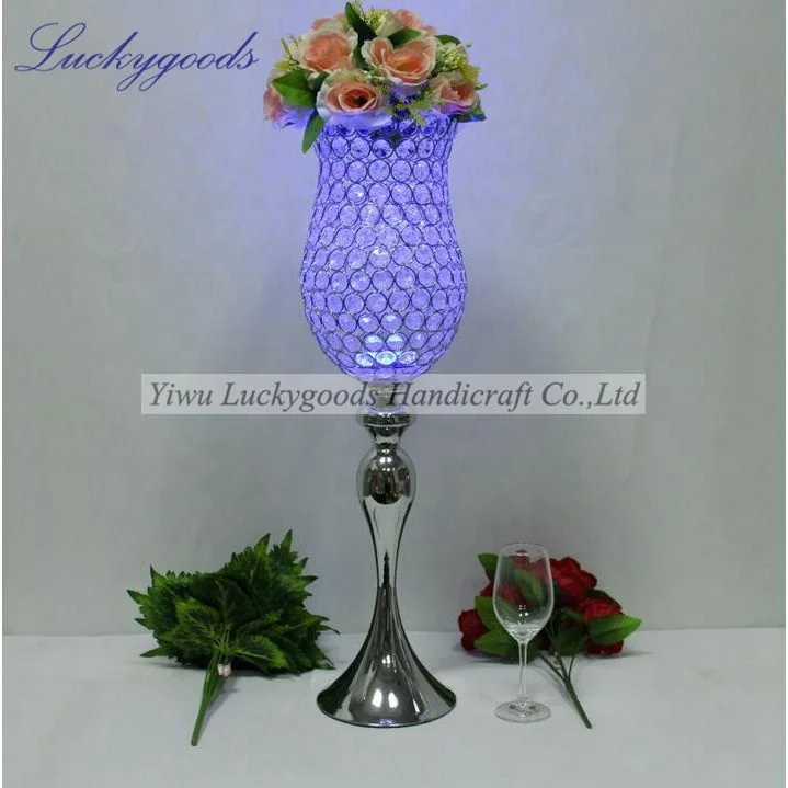 LDJ934 gold plating table top wedding centerpiece crystal ball candle holder wholesale