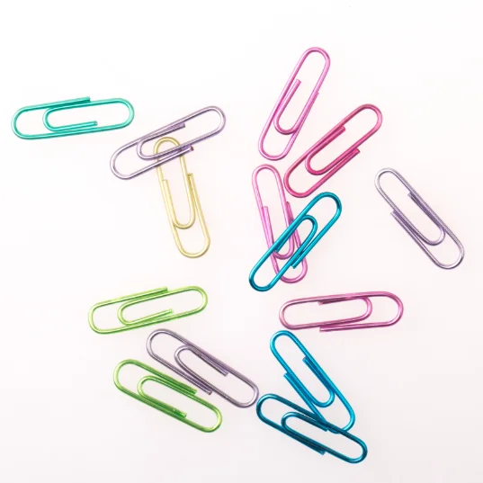 25mm colorful pvc plastic paper clip with high quality