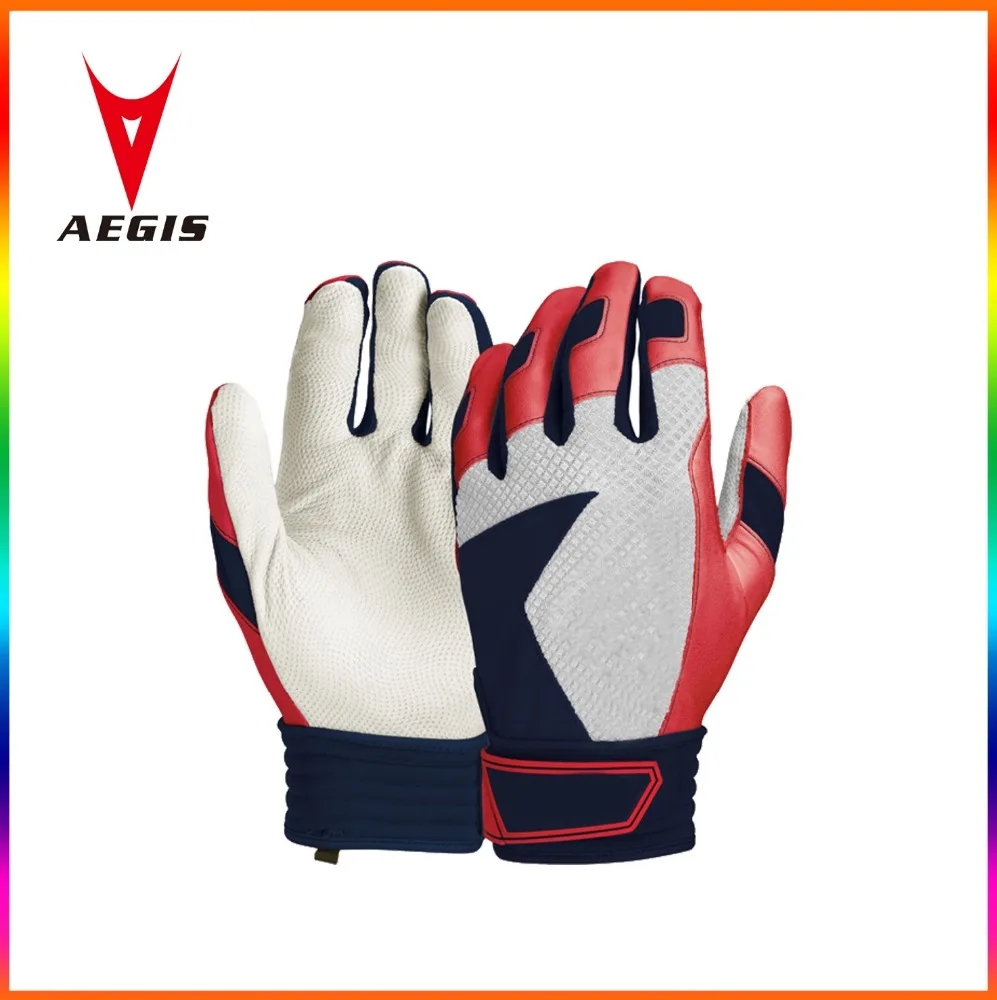 Wholesale Adult Baseball Batting Gloves / Customized sheepskin Leather Baseball Batting Gloves
