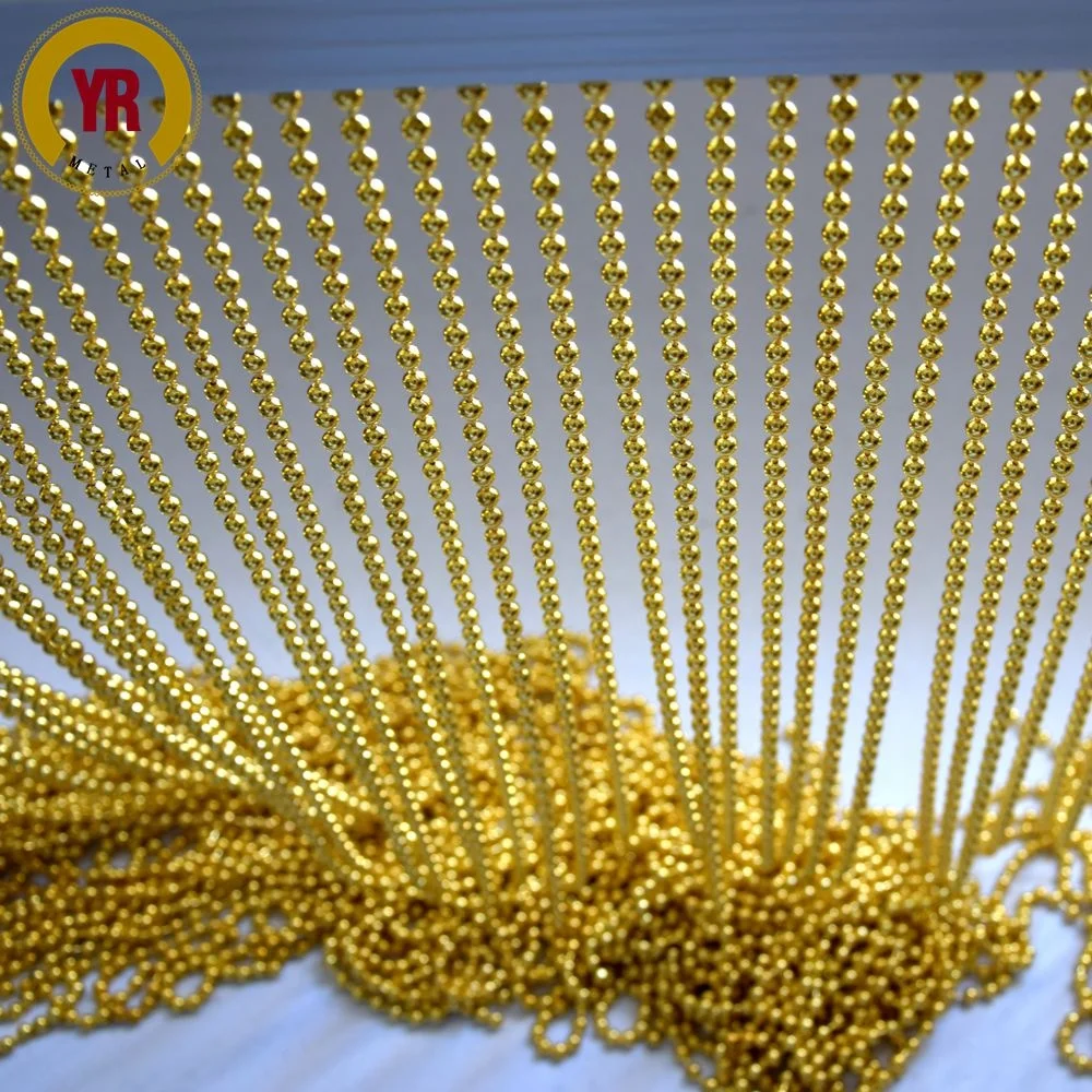 shimmer gold metal ball chain curtain