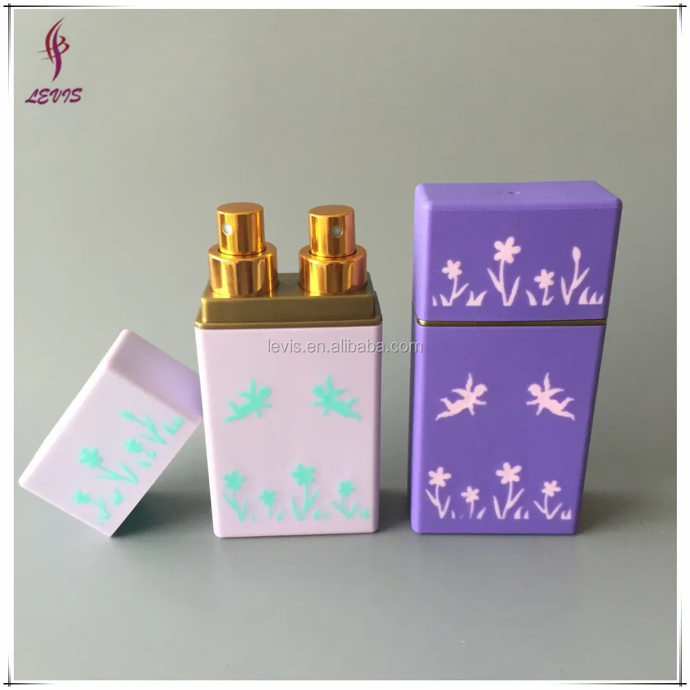 New design fancy perfume plastic dual chamber spray bottle