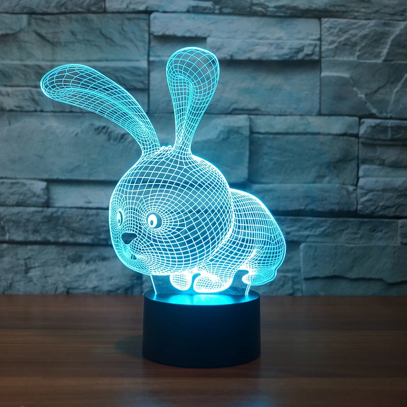2017 Lamparas 3D LED Night Light Mood Lamp for Holiday Lamp 3D Bulbing Light USB Wood Color Changing FS-3323