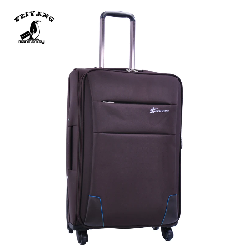 Soft luggage trolley bag oxford customized logo suitcase  high quality oxford fabric luggage