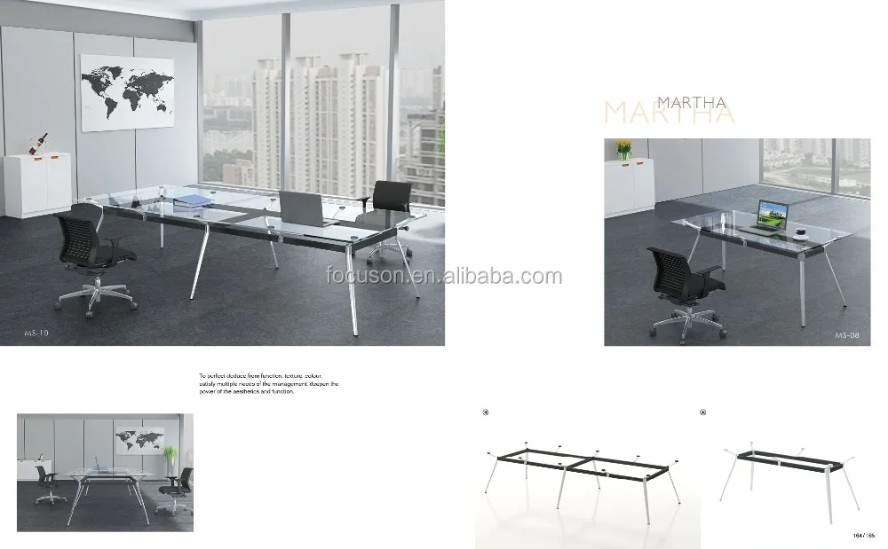 FKS-HD-ED022 Modern glass top office desk