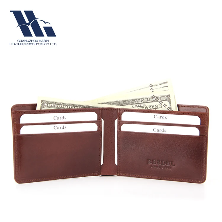 Full Grain top grain genuine leather Men Business card RFID minimalist slim Wallet