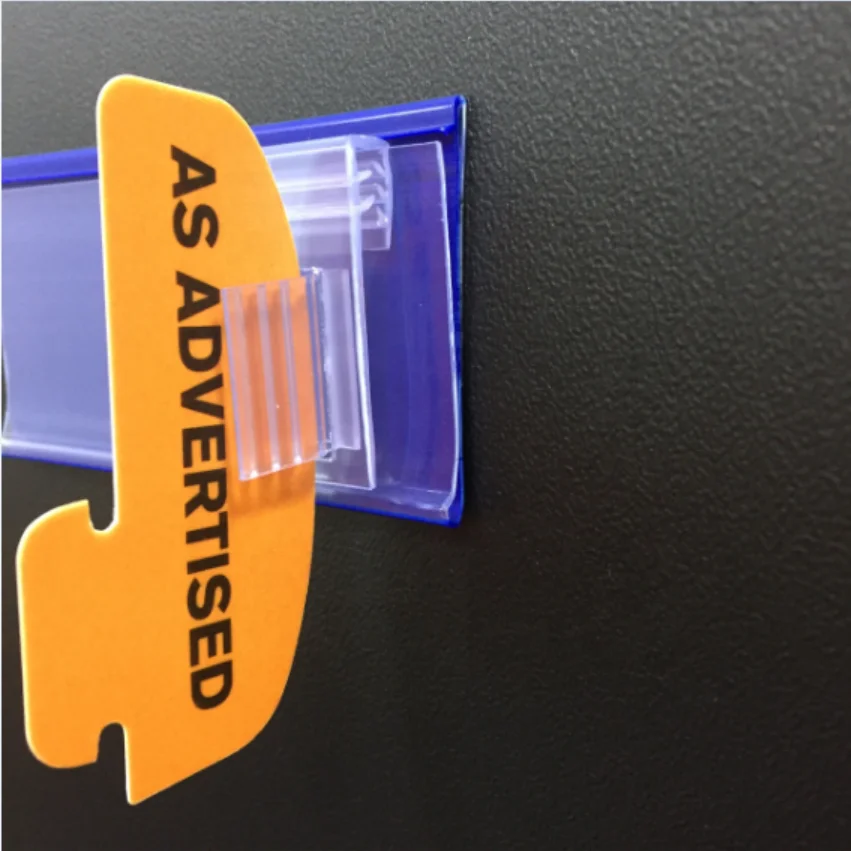 Meethope supermarket promotional display shelf talkers plastic pvc shelf clear price shelf sign holder