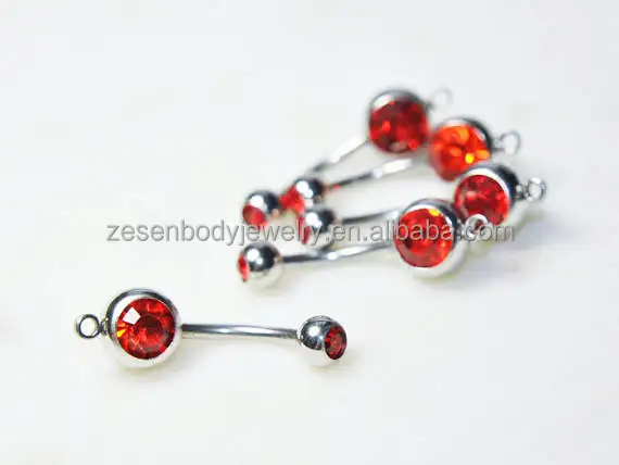 Stainless Clear Crystal Diy O-Ring Add A Charm Belly Ring With Loop Accessories Women Belly Rings Piercing Jewelry