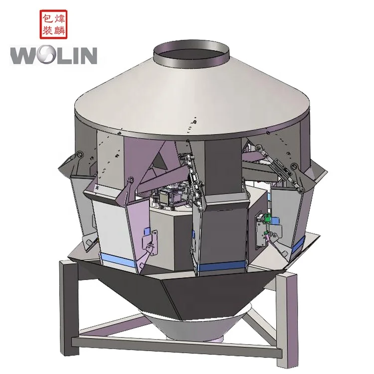 High performance multihead 6head 8L linear weighing scale packaging machine for salt sugar rice seeds cereals