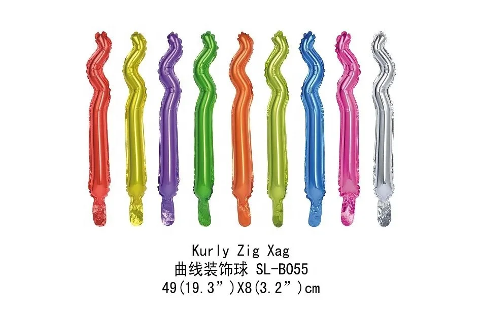 multi color  43cm49cm  latex free helium party balloons foil Spiral wavy kurly foil balloons