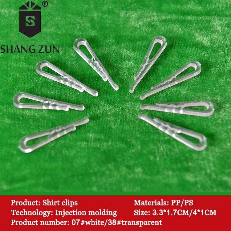 Hot Sale White Plastic Locking Clip For Shirt Packing PP White Shirt Clips Garment Accessories Transparent PS Shirt Clip