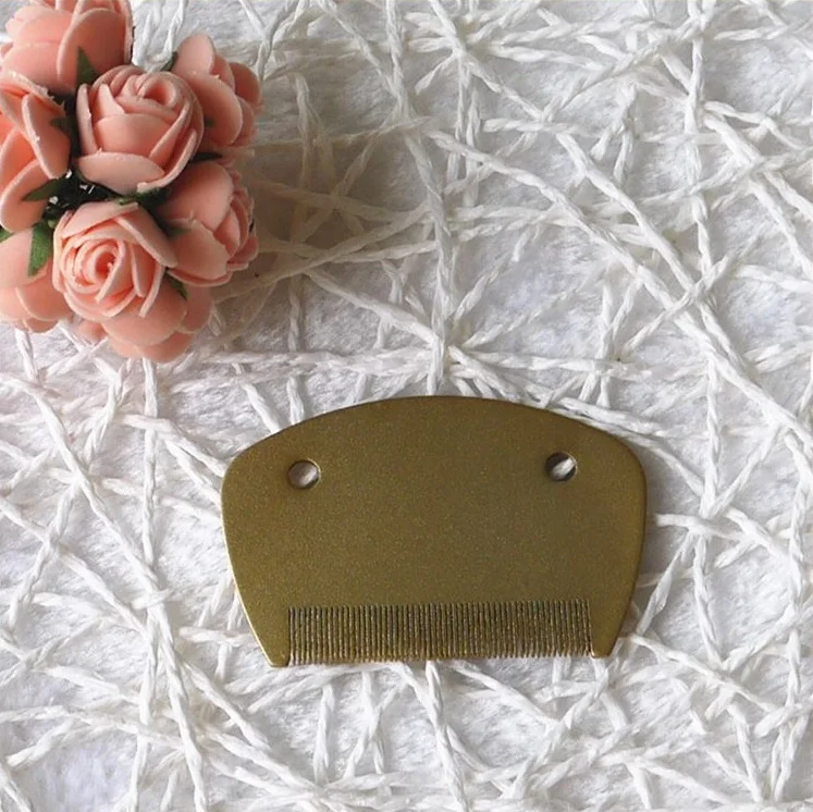 Pocket Golden Color Aluminum Human Lice Nit Louse Flea Tick Comb With Close Gap Aluminum Comb Teeth