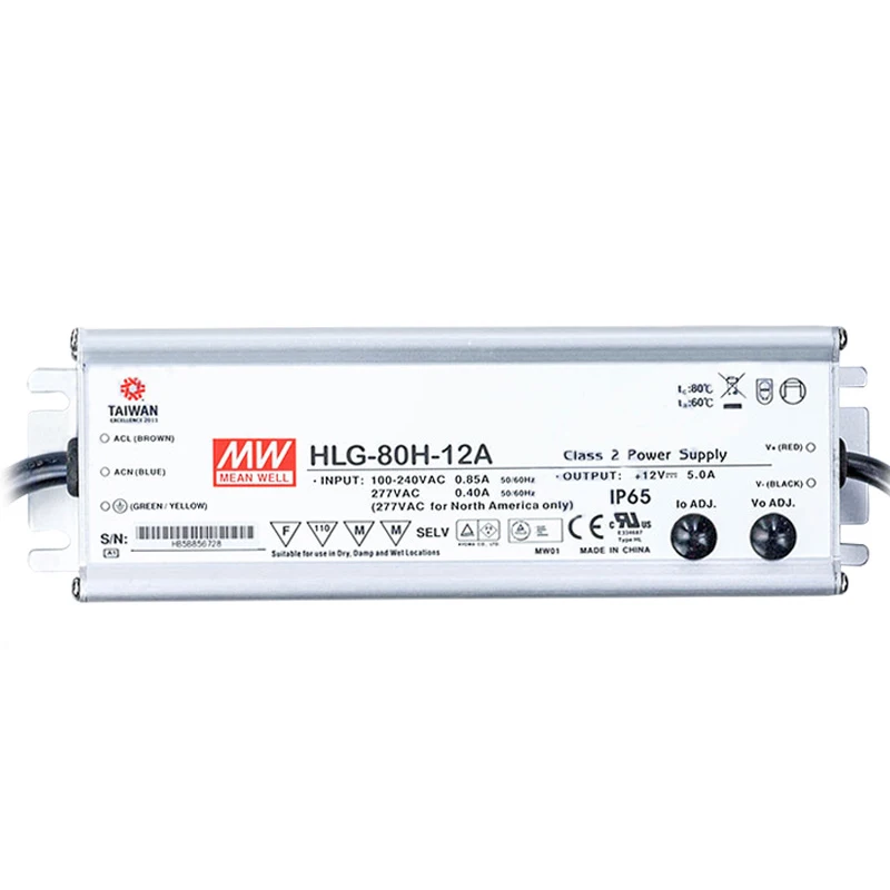 Mean well HLG-80H-12A 12V 5A 60W waterproof led driver
