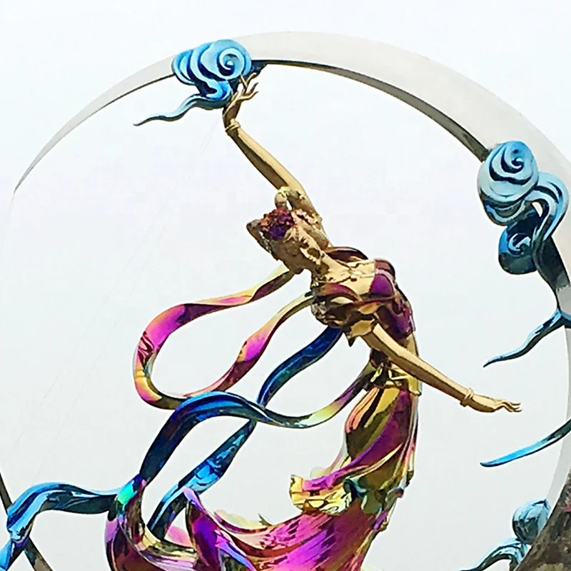 China Professional Manufacturer High Quality Chrome Paint Fiberglass Sculpture Multicolor Metal Polished Chrome Sculpture