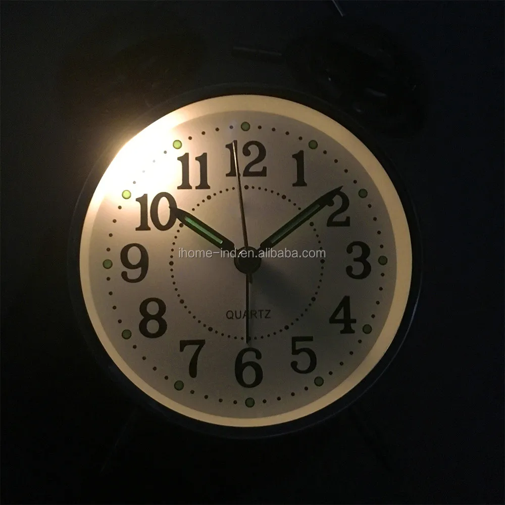 2023 Bed Room Decoration Metal Chrome Twin Bell Alarm Clock Desk Clock Horloges Circular Support Smart Watch Quartz Children
