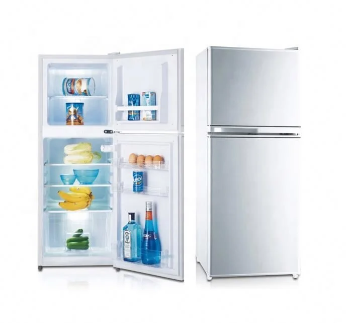 108L Home Appliance National Used Fridge Chiller Defrost Double Door Top Freezer White House Refrigerator With Interior Light