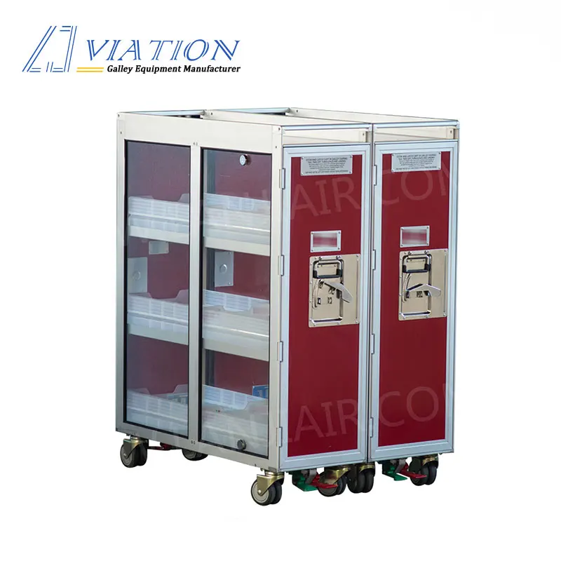 Aluminium Alloy Aeroplane Aviation Trolley For Airline