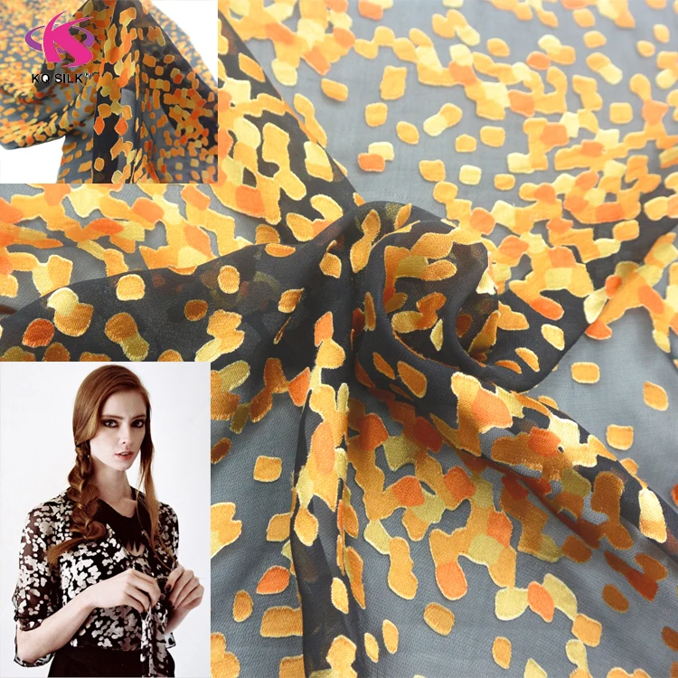 
Wholesale Alibaba Silk Burnout Fabric In Stock Print Silk Opal for Dress Fashion Fabric 