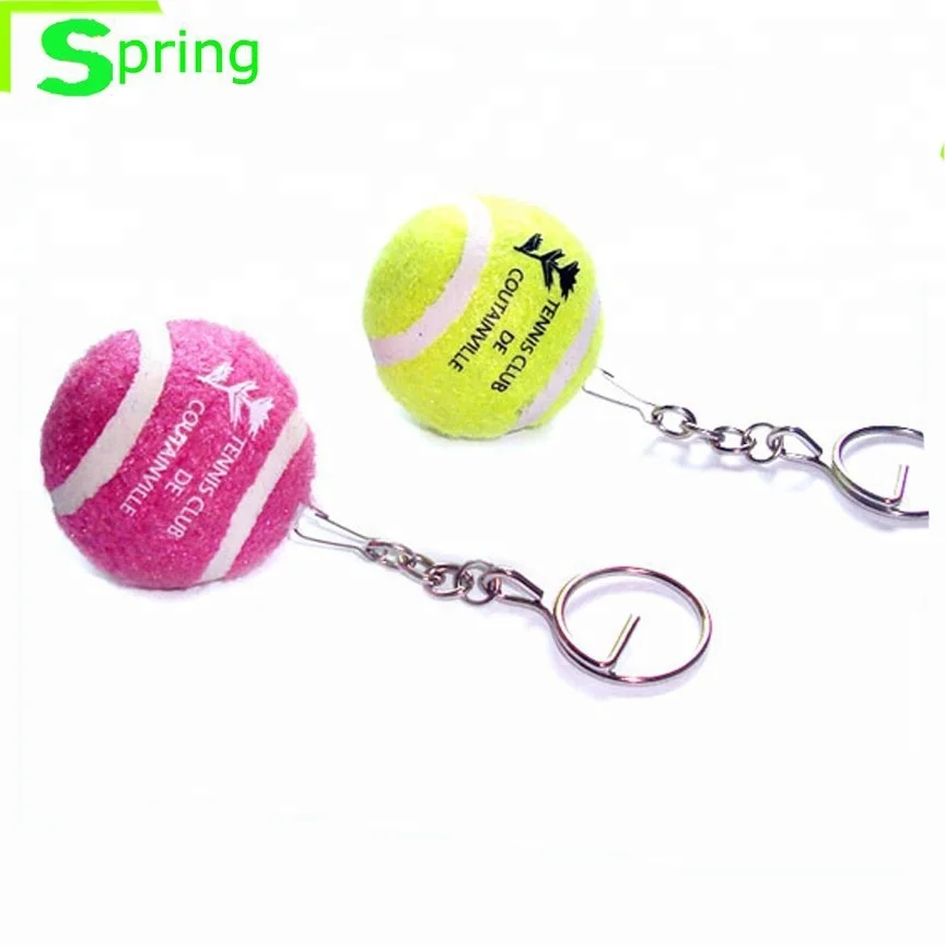 Mix colour Nice Ball Key chain ,Promotion gift 3.2cm Tennis keychain, Sports Tennis Ball Key ring