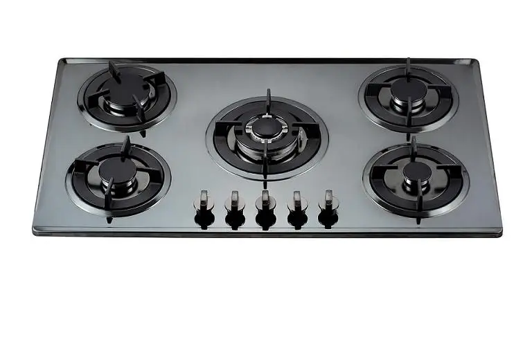 Black tempered glass built-in 5 sabaf burner gas hob/ gas cooktop