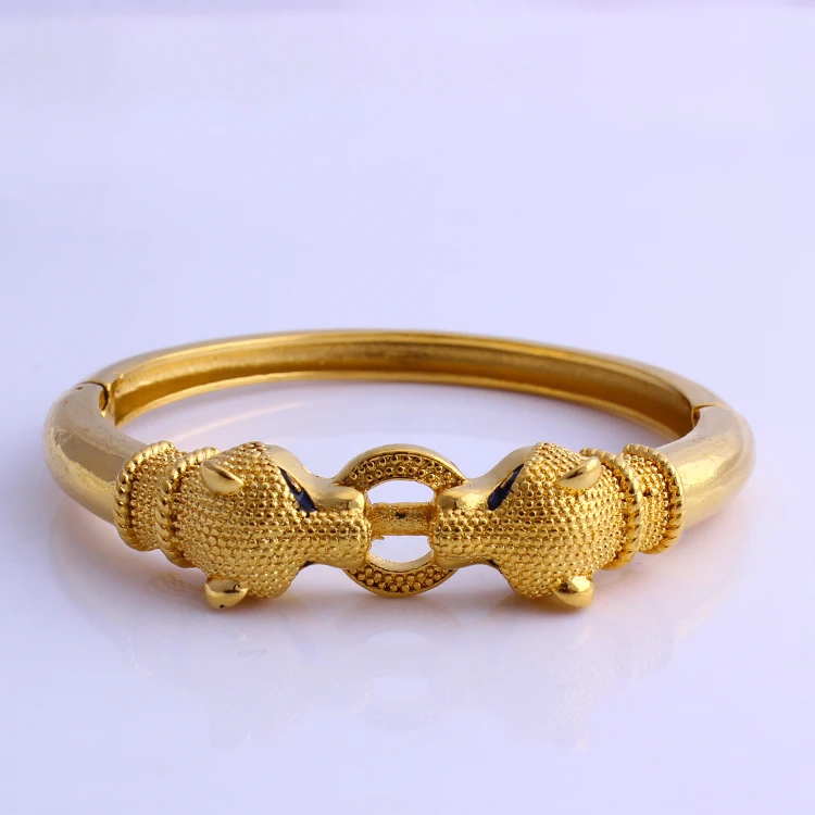 
Leopard Design Thick for Man Gift 18k Gold Plated Jewelry Bangle 