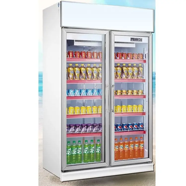 
 Qili профессиональный вертикальный 4 напитков холодильник охлаждаемая витрина 2 двери стекло охладитель  