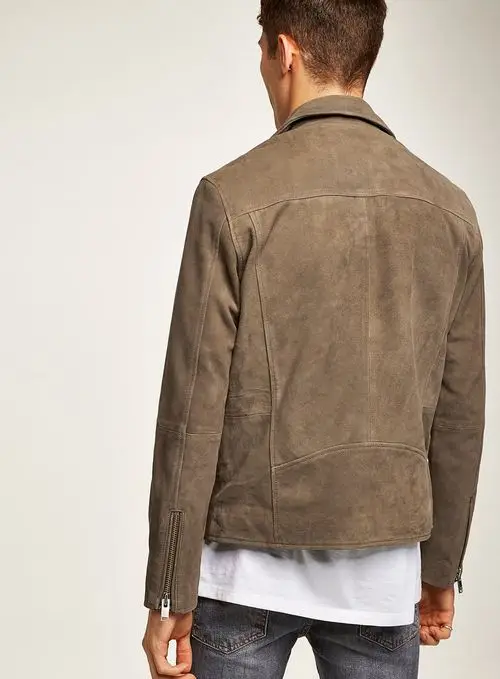 Wholesale latest custom design suede man leather jacket