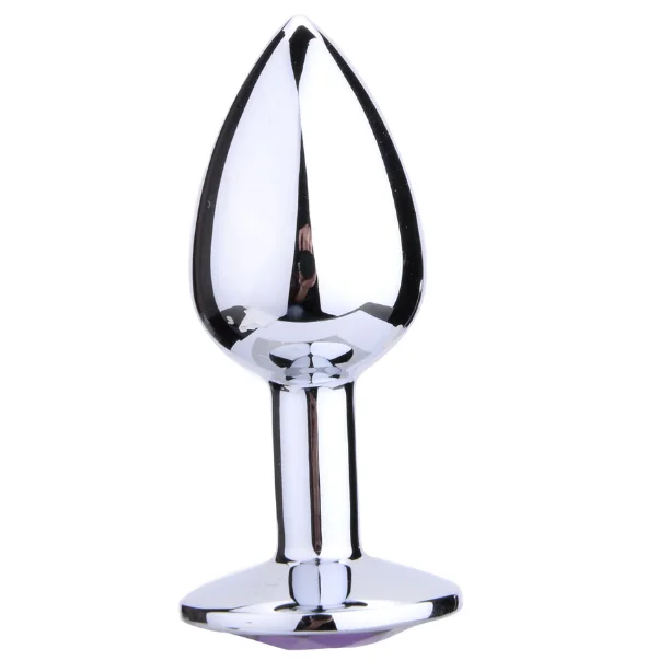 В форме сердца с кристаллами, ювелирные изделия Металическая цепочка из нержавеющей стали с пригодно для расширения алмаз влагалища освещённости Женская Анальная пробка