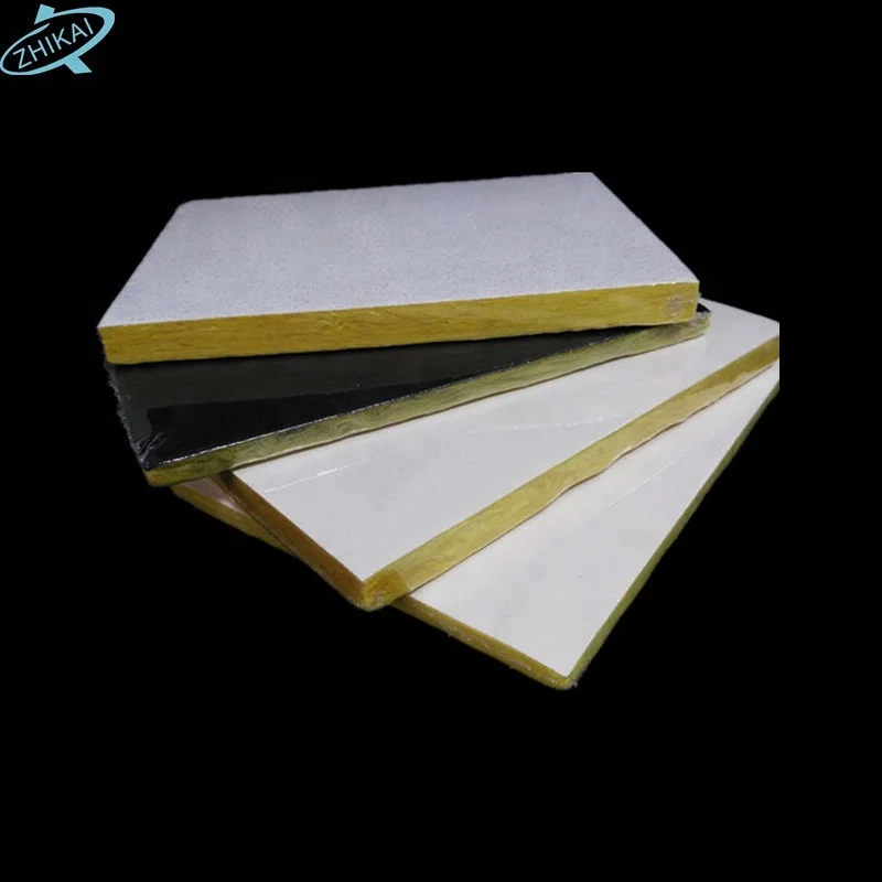 Fireproof and sound absorbing glass wool ceiling panel/ fiberglass acoustic ceiling board