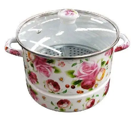 SS steamer with glass lid and SS gird