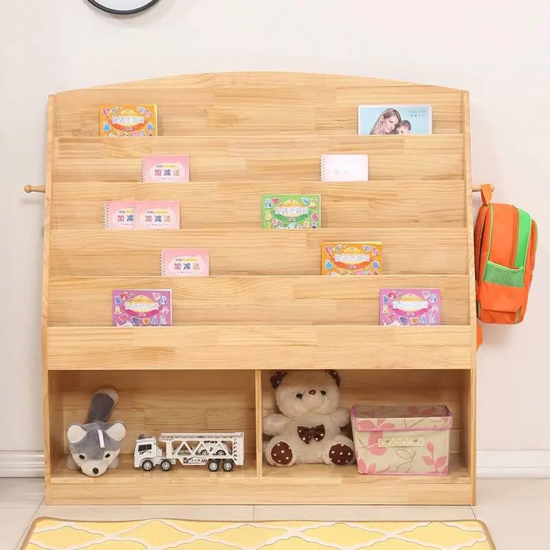 Wholesale Modern Simple Movable Children Kindergarten Bookcase Bookshelf