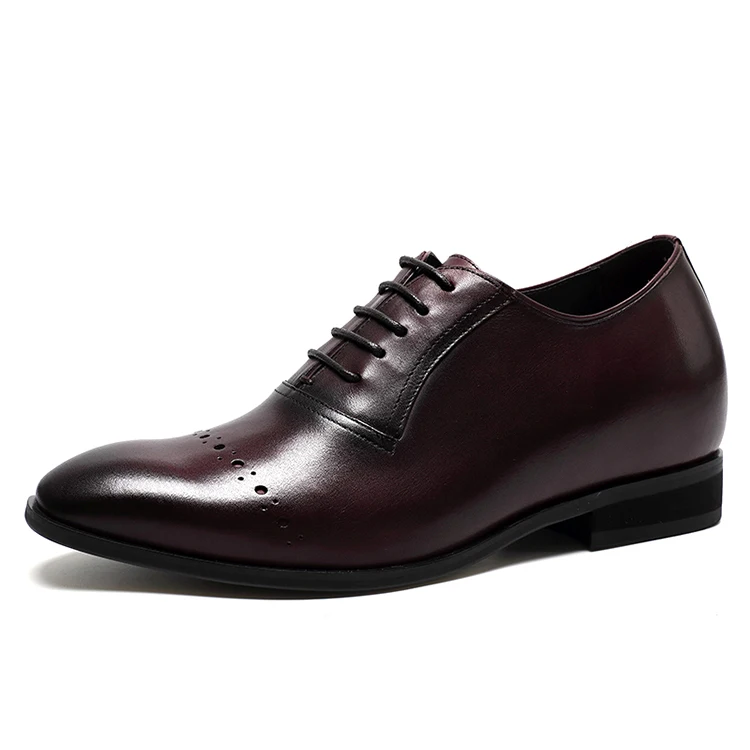 2022 factory elegant man handmade business dress leather shoe men height increasing shoes