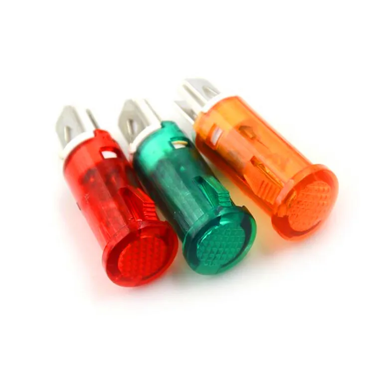 
10mm pilot light 10mm mounting hole indicator lamp 12v 24v 220v small electronic signal red green yellow 