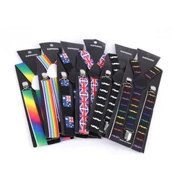 Cartoon style unisex  general elastic  suspender adjust  adult 3clips braces  for  trousers