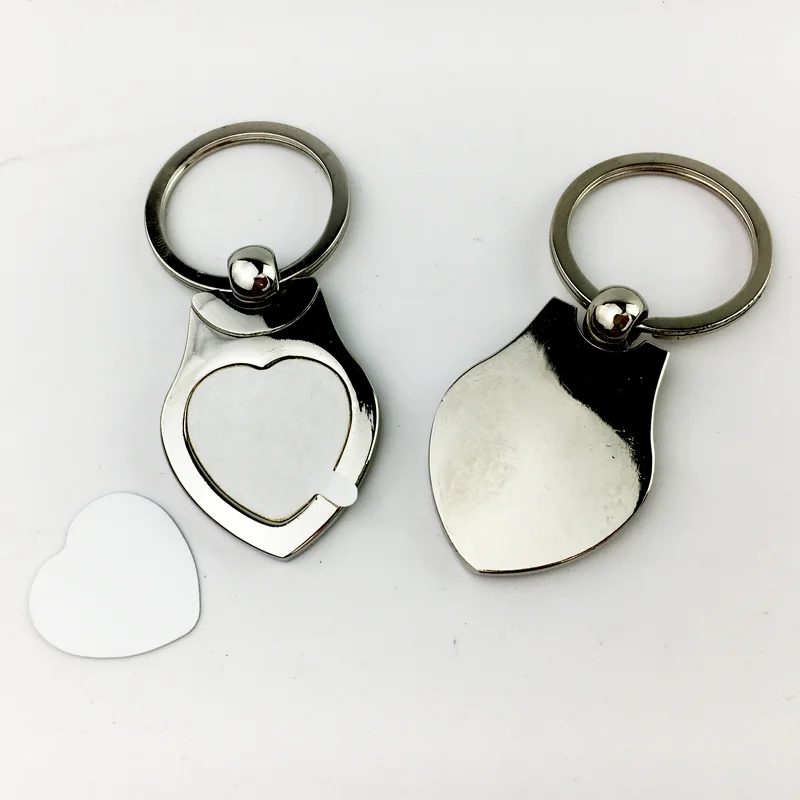 High Quality Heart Shaped Sublimation Blank Metal Keychains A71