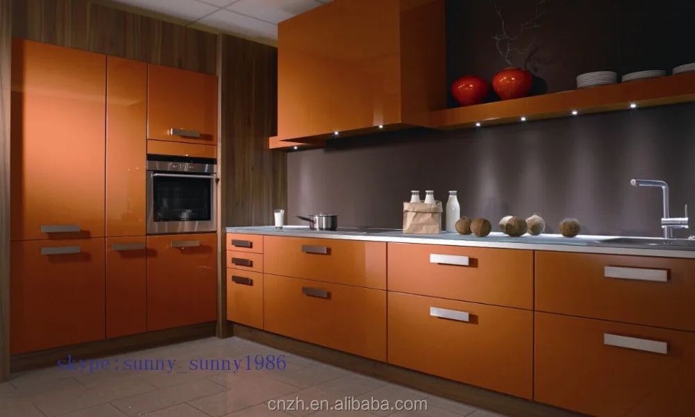 Used orange wooden mdf kitchen cabinet color combinations for home furniture (factory price directly )