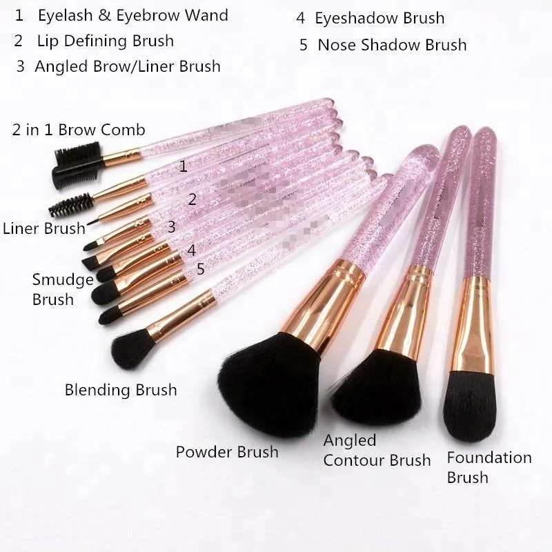 High Quality Professional Brush Set Luxury Makeup Brush 12 Piece Bronze Brush Set with Vegan Travel Case