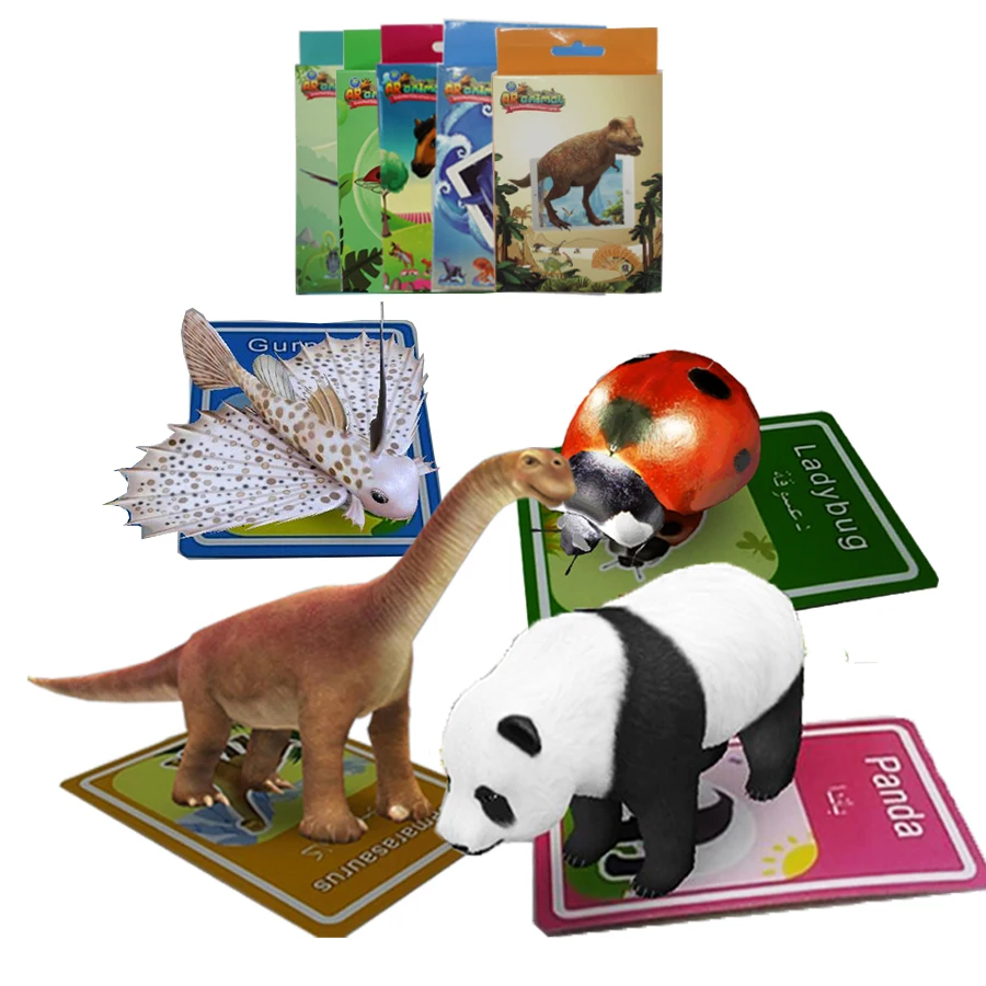 High quality AR 4D flash card new for kids smart learning
