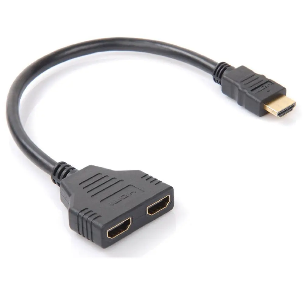 Лидер продаж, разветвитель 1080P HDMI «папа»-двойной HDMI «мама», 1 в 2 выхода, Кабель-адаптер, конвертер для ЖК-проекторов